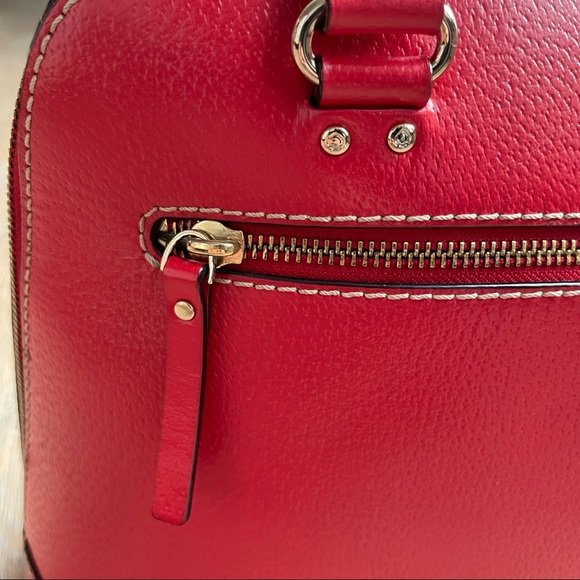 Kate Spade - Women’s - Deep Red Structured Bowler Handbag - Picture 12 of 13